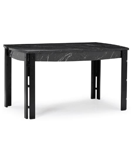 Tokyo Table Black Marble, Black Wooden Legs