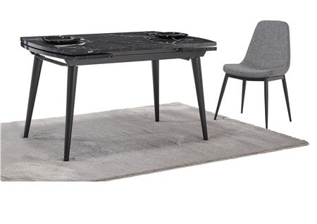 Barcelona Table Black Marble, Black Wooden Legs